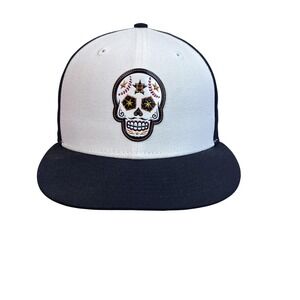 Houston Astros Hat Cap Fitted Mens Navy White MLB Baseball New Era Skull
